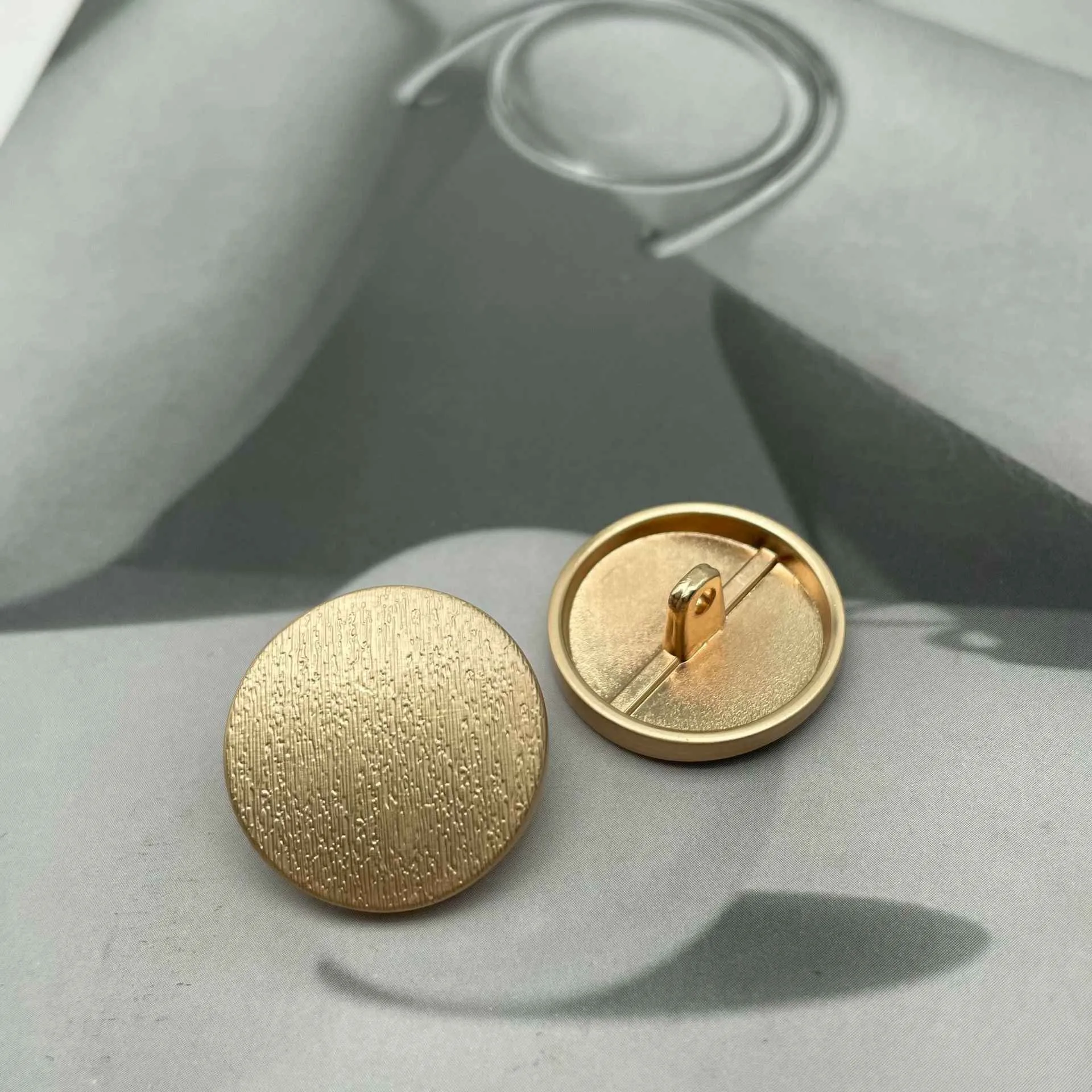 1 Inch Black Gold Round Matte Metal Shank Buttons for Clothing Bulk