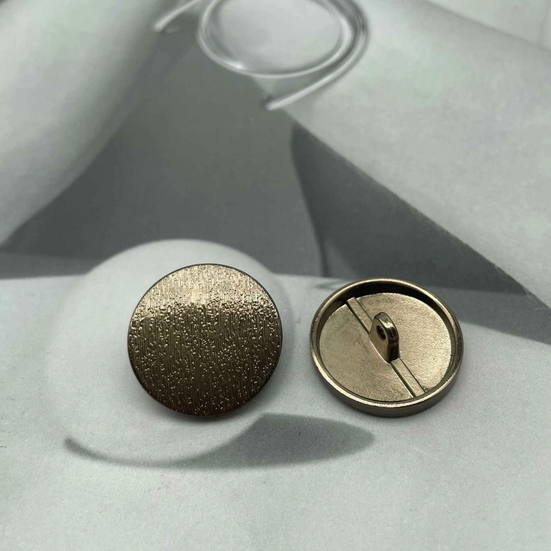 1 Inch Black Gold Round Matte Metal Shank Buttons for Clothing Bulk