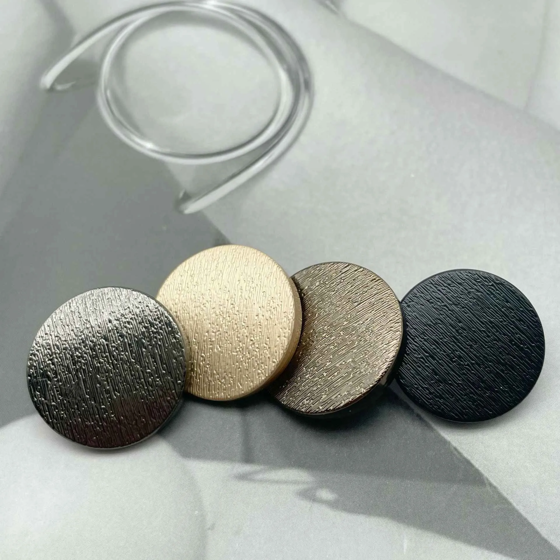 1 Inch Black Gold Round Matte Metal Shank Buttons for Clothing Bulk