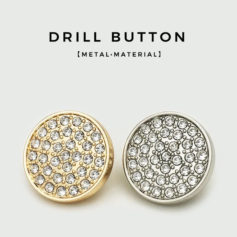 10-25mm Gold Silver Metal Classic Diamond Coat Buttons 20pcs