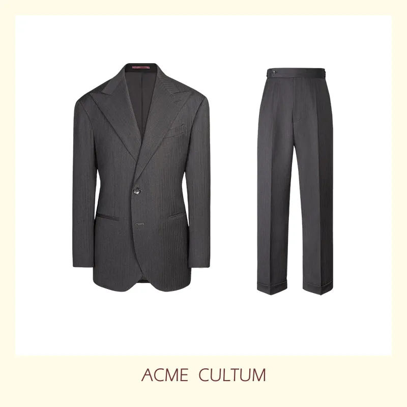 120S Pure Wool Herringbone Suit