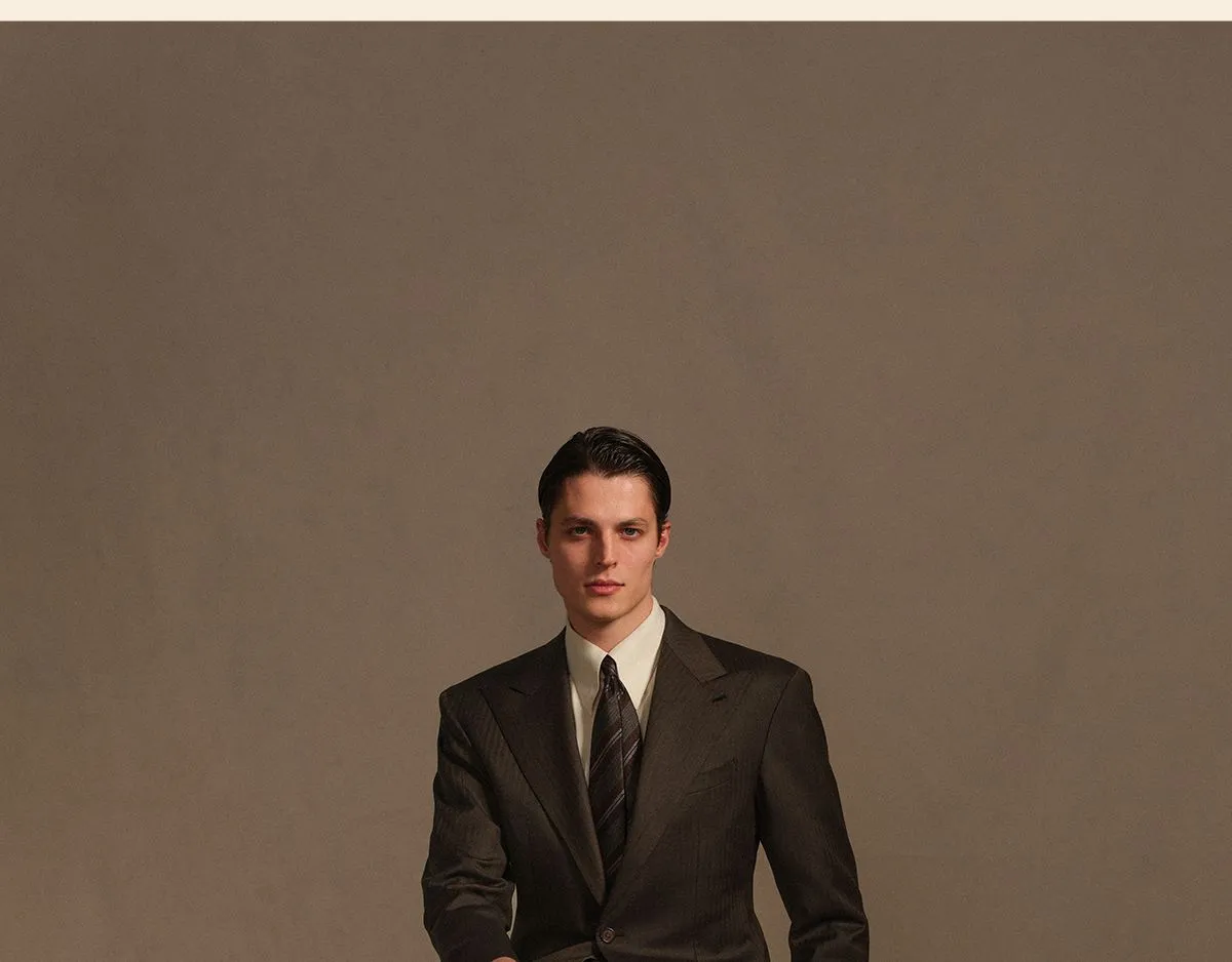 120S Pure Wool Herringbone Suit