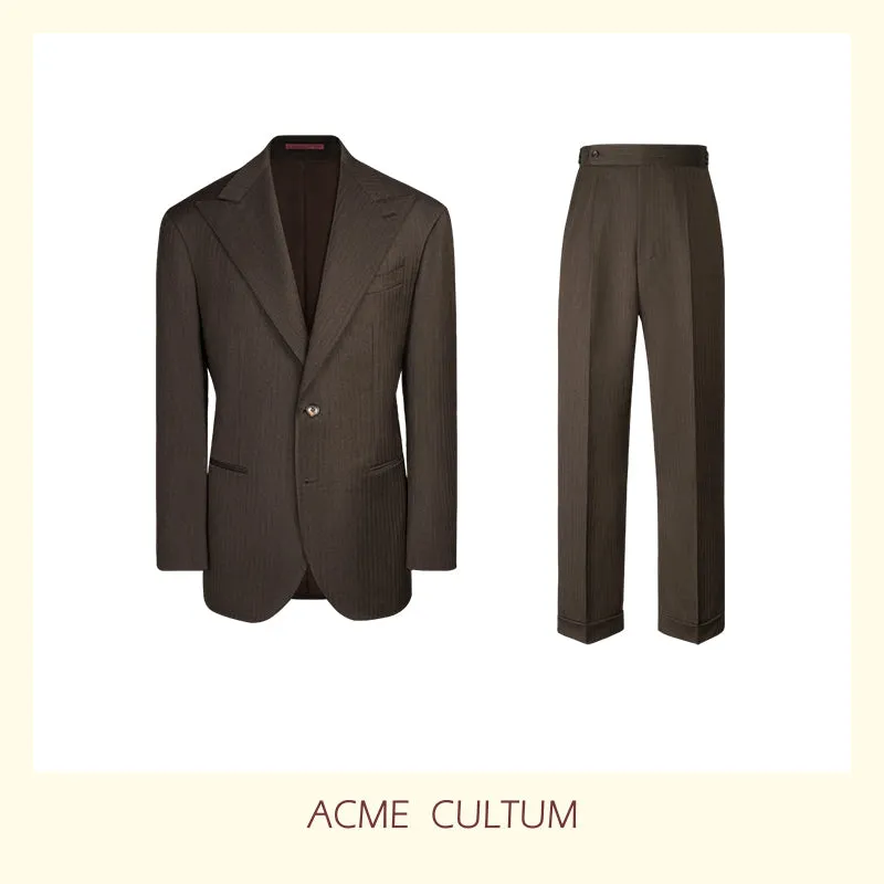 120S Pure Wool Herringbone Suit