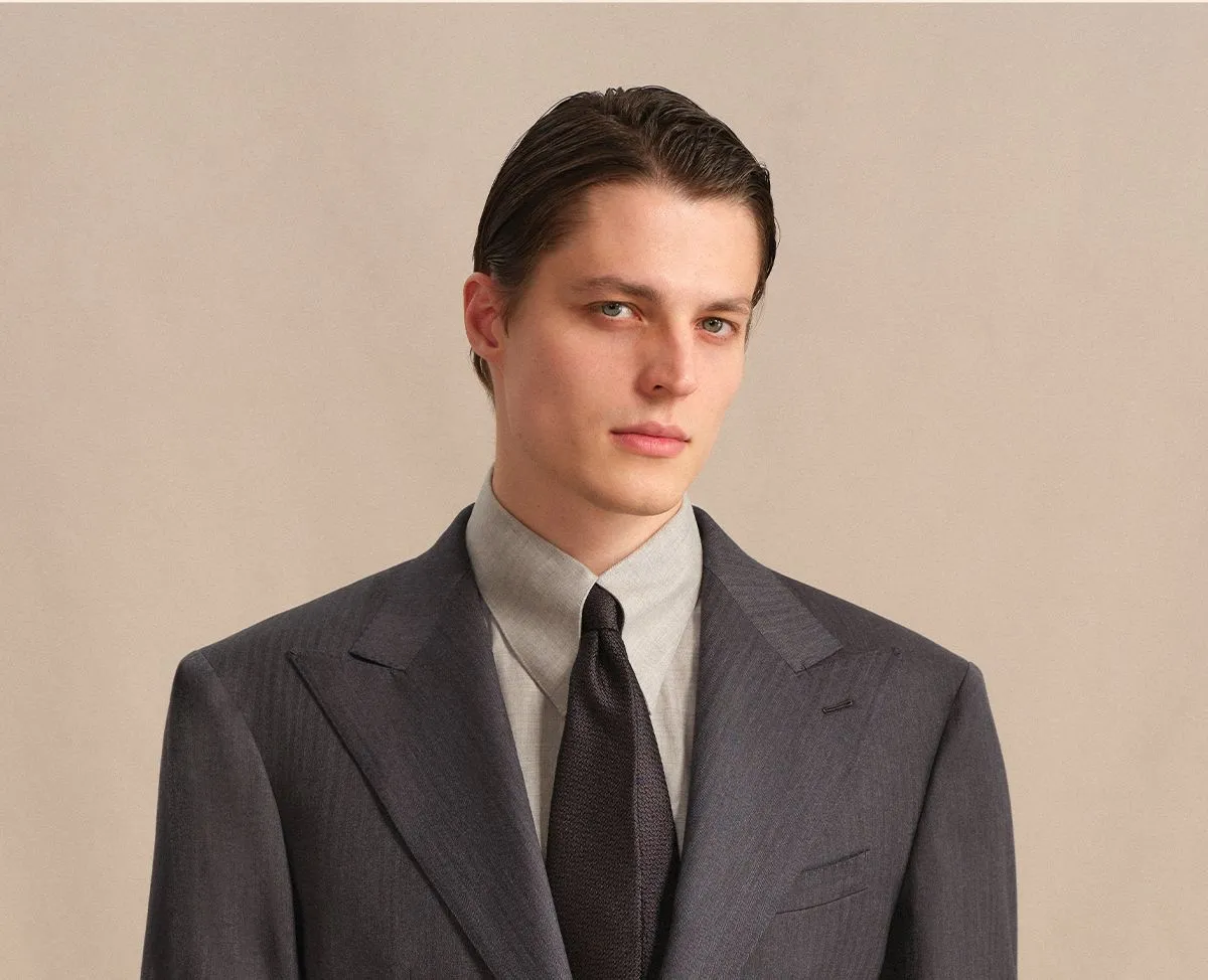 120S Pure Wool Herringbone Suit