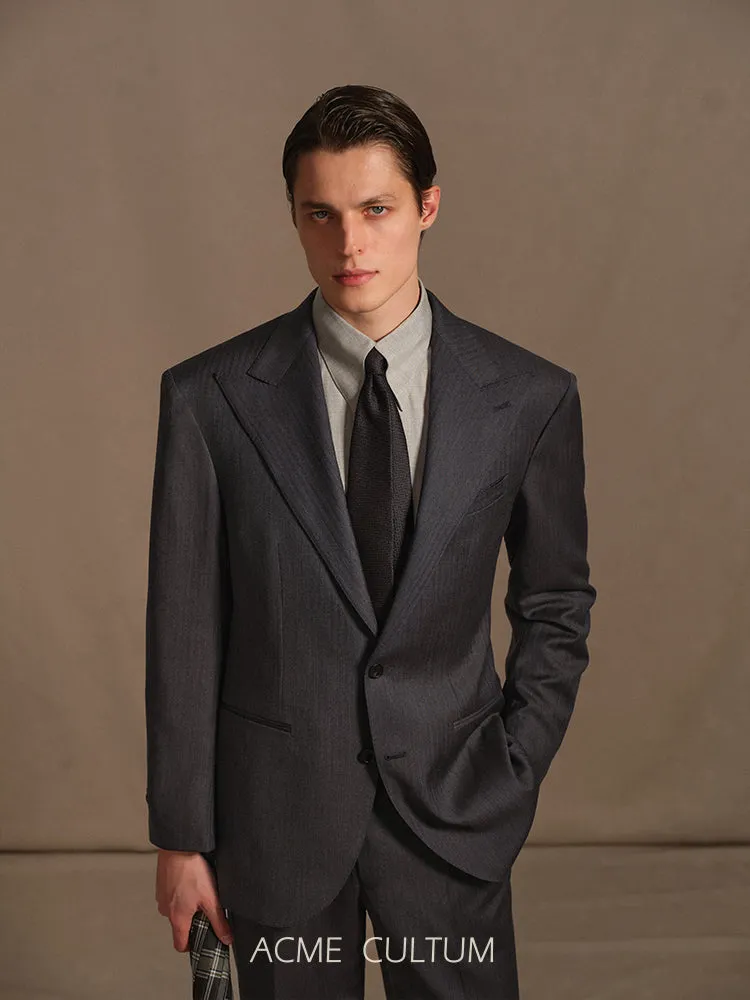 120S Pure Wool Herringbone Suit