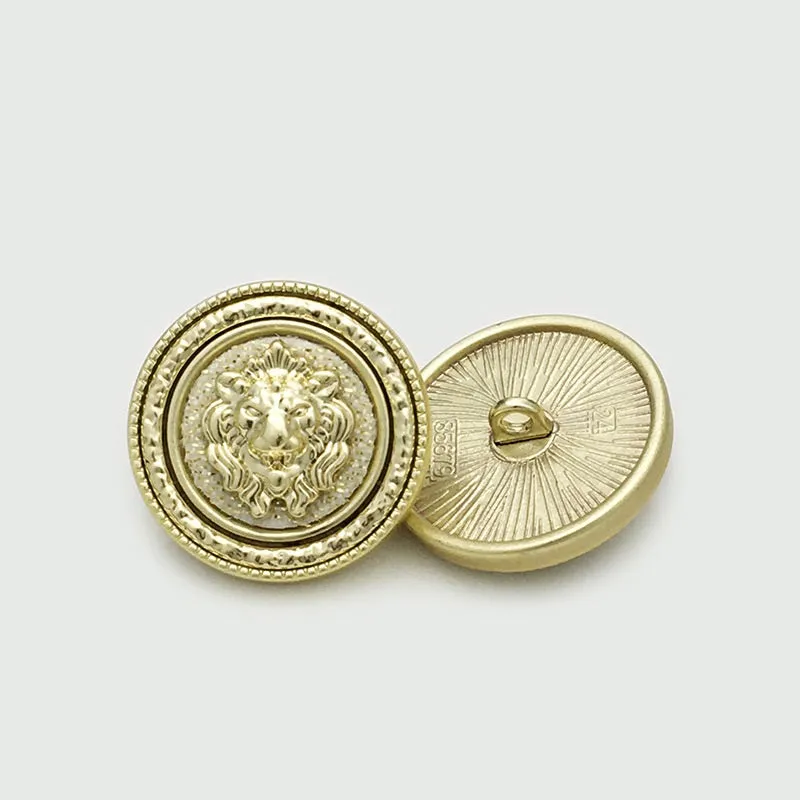 16/19/24mm British Style Round Metal Lion Head Buttons 10PCS