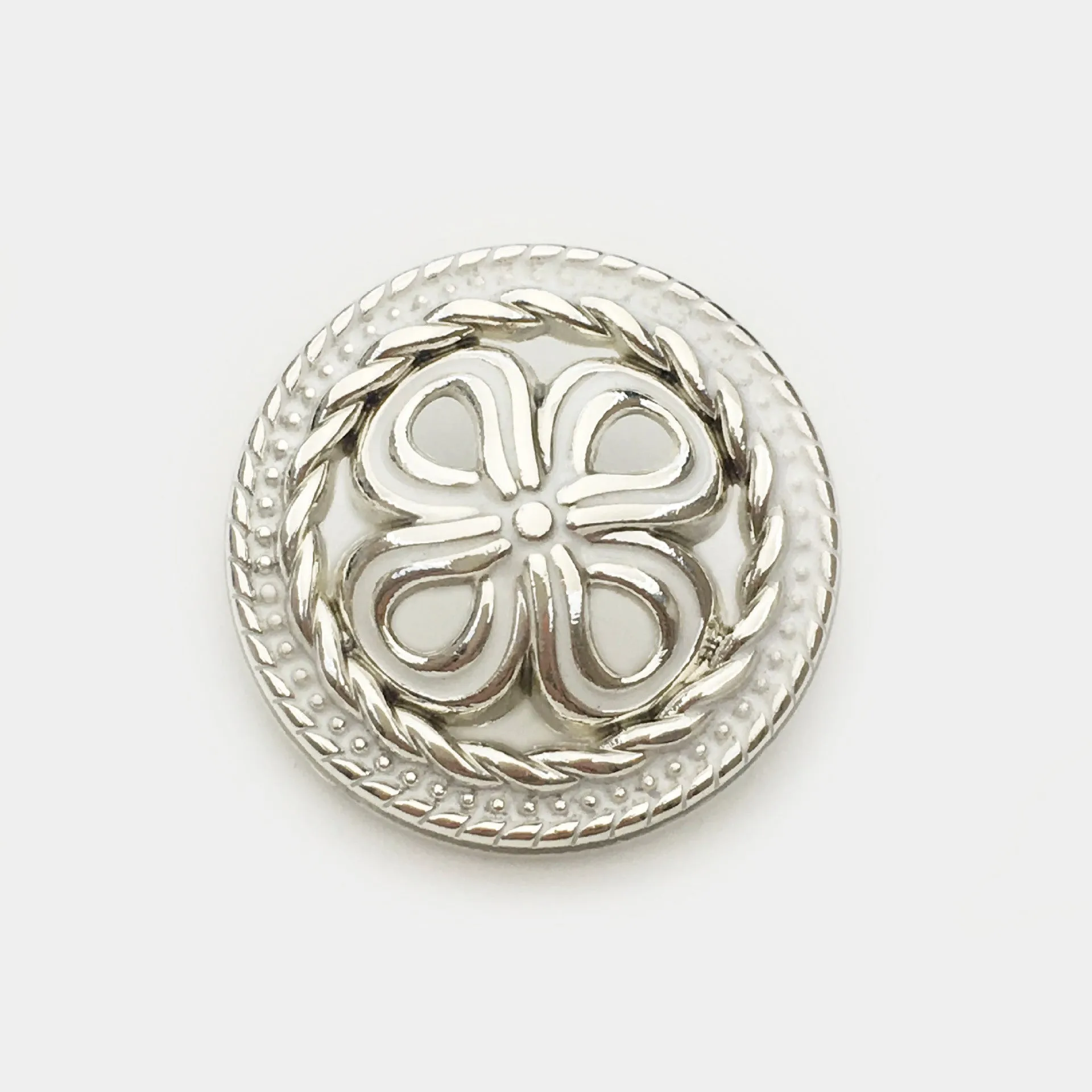 17.5/22.5/25mm Gold Silver Hollow Four Leaf Clover Metal Buttons 20pcs