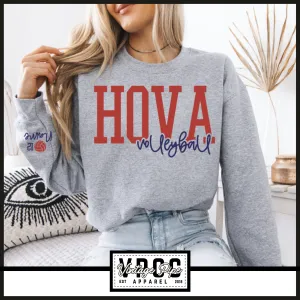 18000- HOVA Volleyball Puff Crew Sweatshirt- Athletic Heather