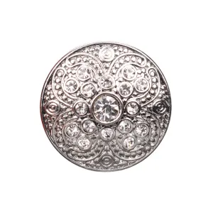 25mm Golden Silver Rhinestone Metal Shank Buttons for Women Blazers 5pcs