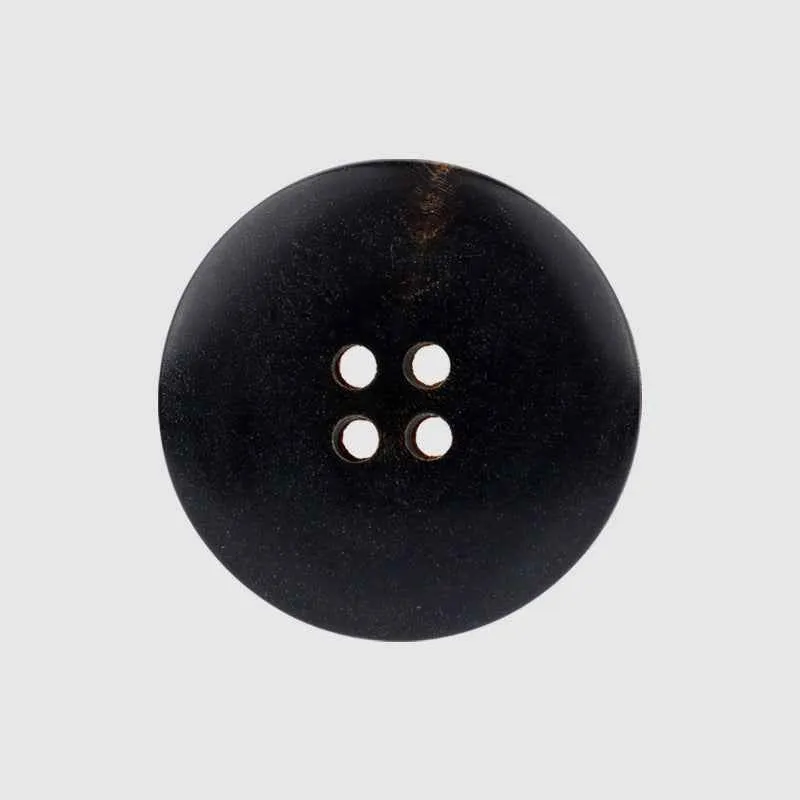 25mm Round 4-Hole Natural Black Buffalo Horn Buttons for Coats 10pcs