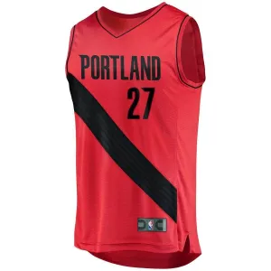 27 - Jusuf Nurkic Black Portland Trail Blazers Fast Break Team Color Player Jersey - Statement Edition - Red
