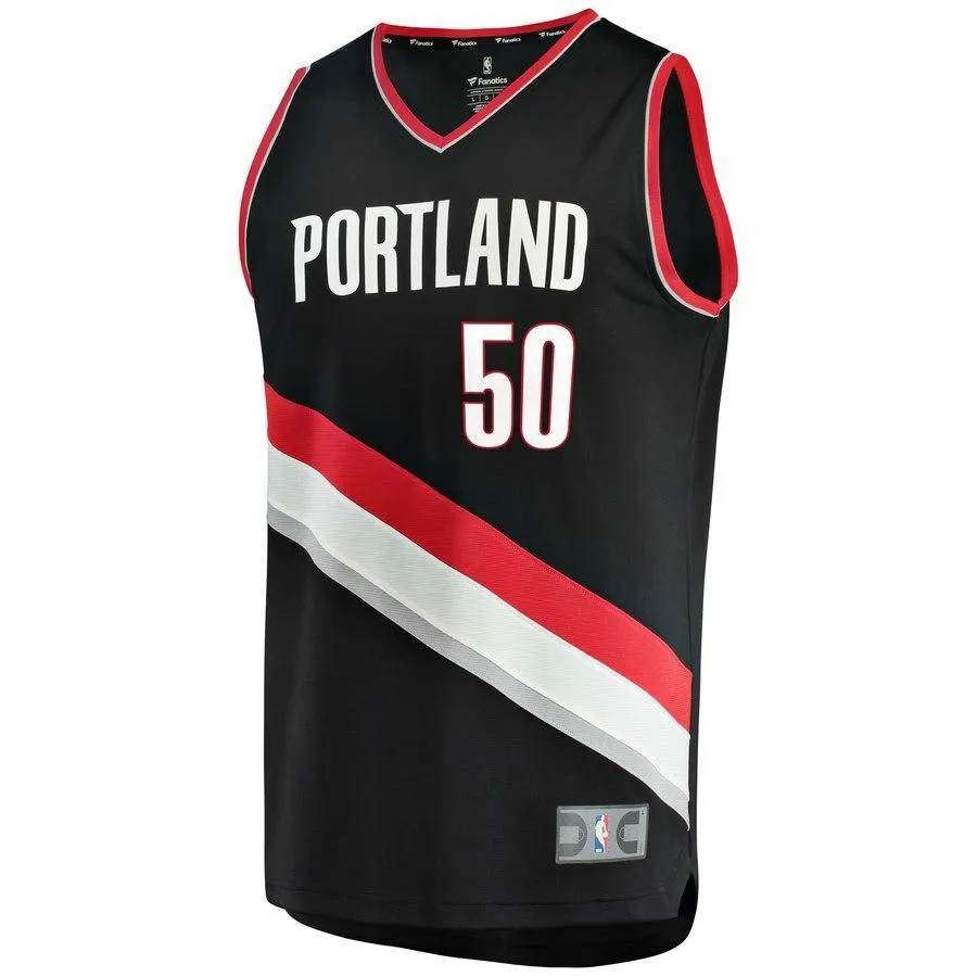 50 - Caleb Swanigan Portland Trail Blazers Fast Break Team Color Player Jersey - Icon Edition - Black