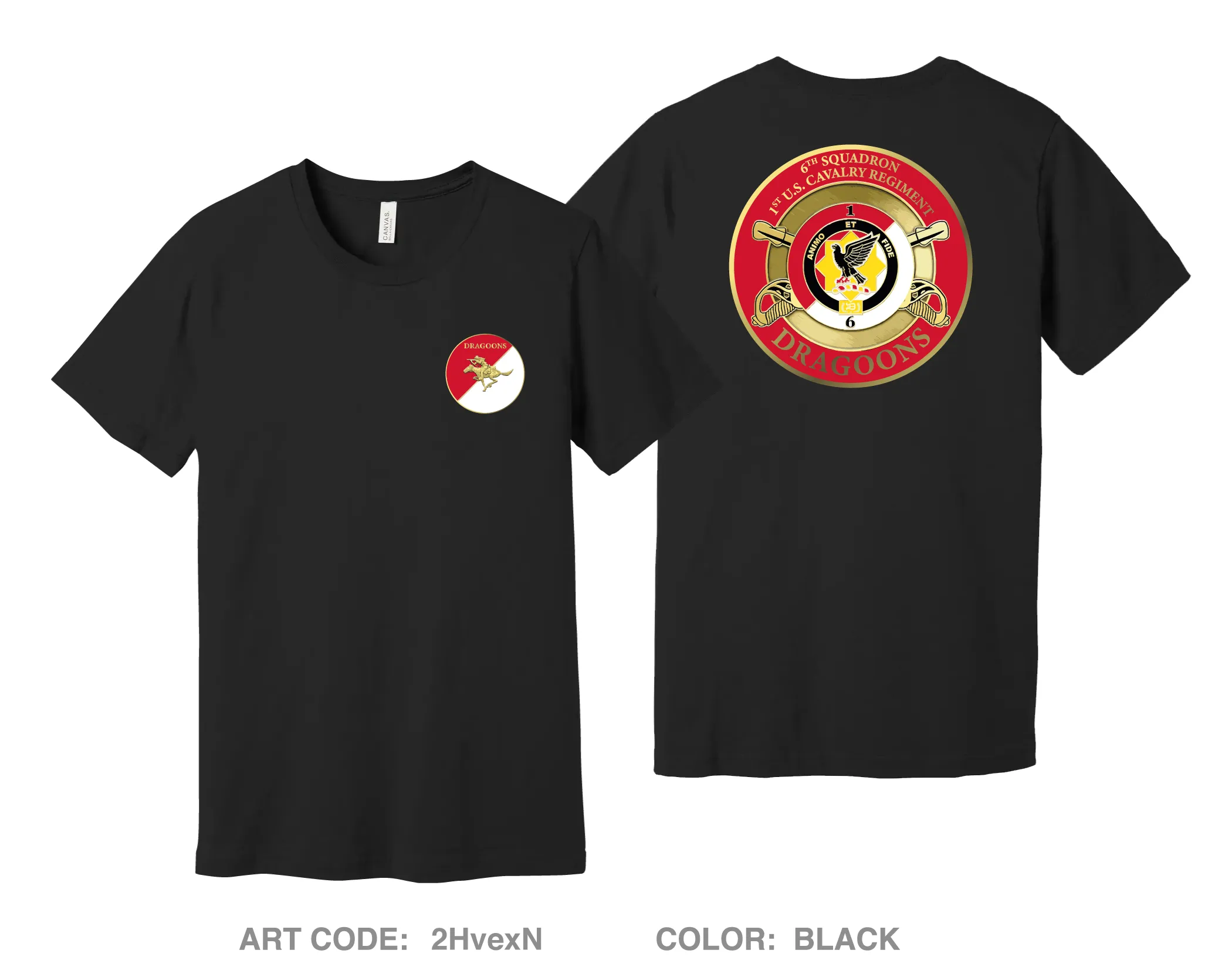 6th Squadron, 1st Cavalry Regiment Fundraising Collection Comfort Unisex Cotton SS Tee - 2HvexN