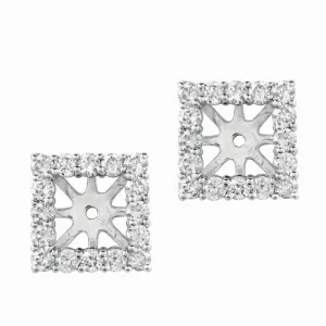 7MM SQUARE DIAMOND EARRING JACKETS 14K GOLD (1.37 CTW)