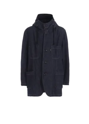 7oz TWO-TONE DENIM HOODED JACKET