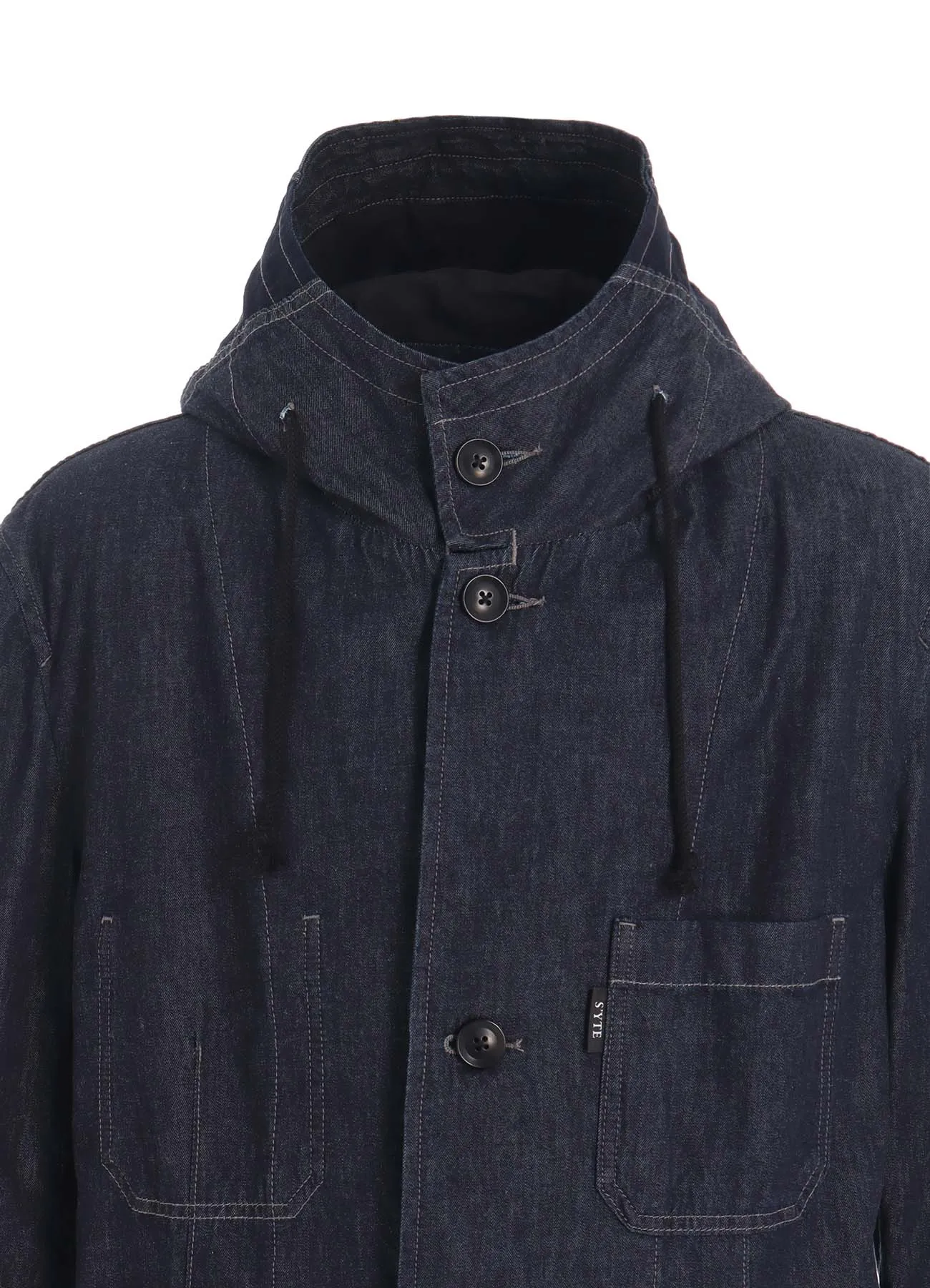 7oz TWO-TONE DENIM HOODED JACKET