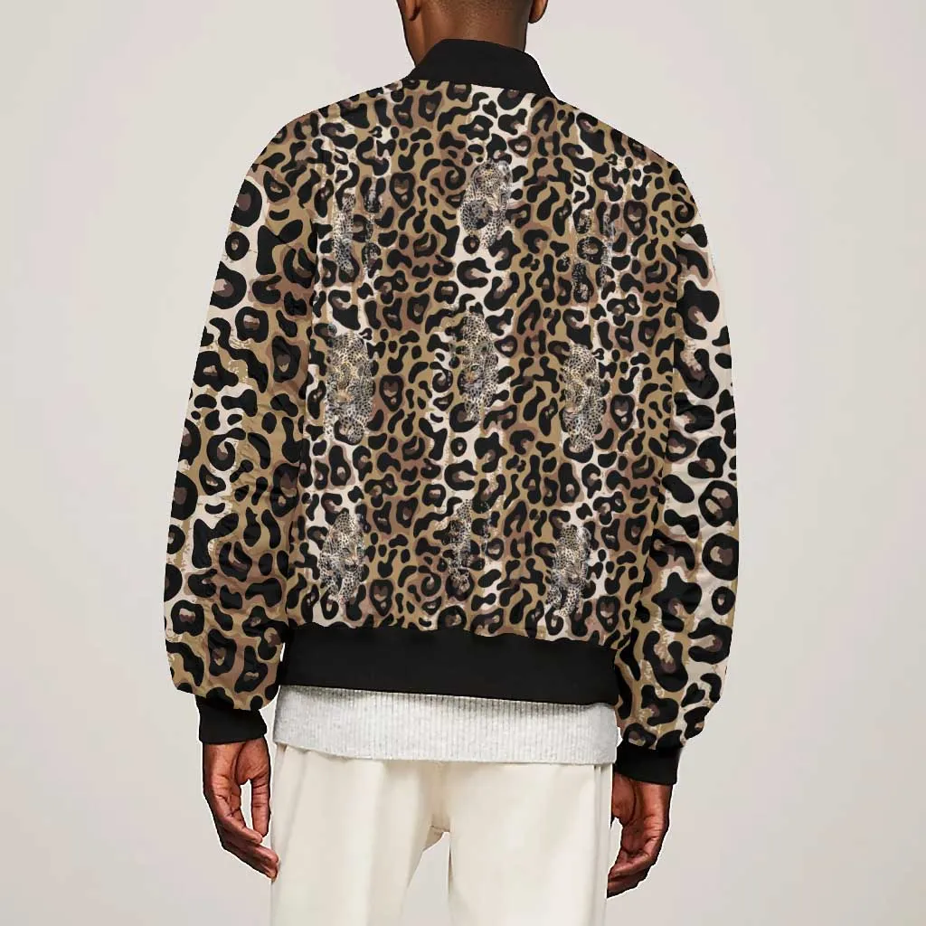 African Leopard Skin Pattern Bomber Jacket LT15