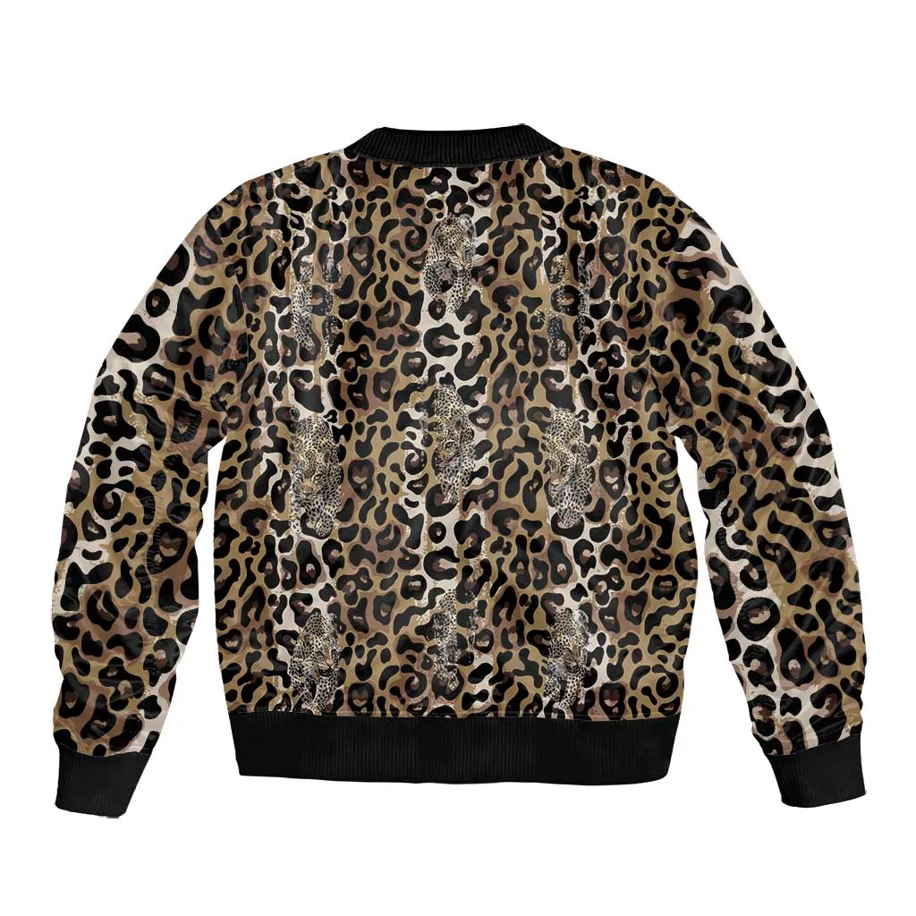 African Leopard Skin Pattern Bomber Jacket LT15