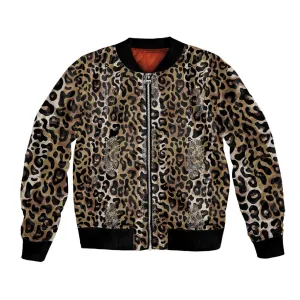 African Leopard Skin Pattern Bomber Jacket LT15