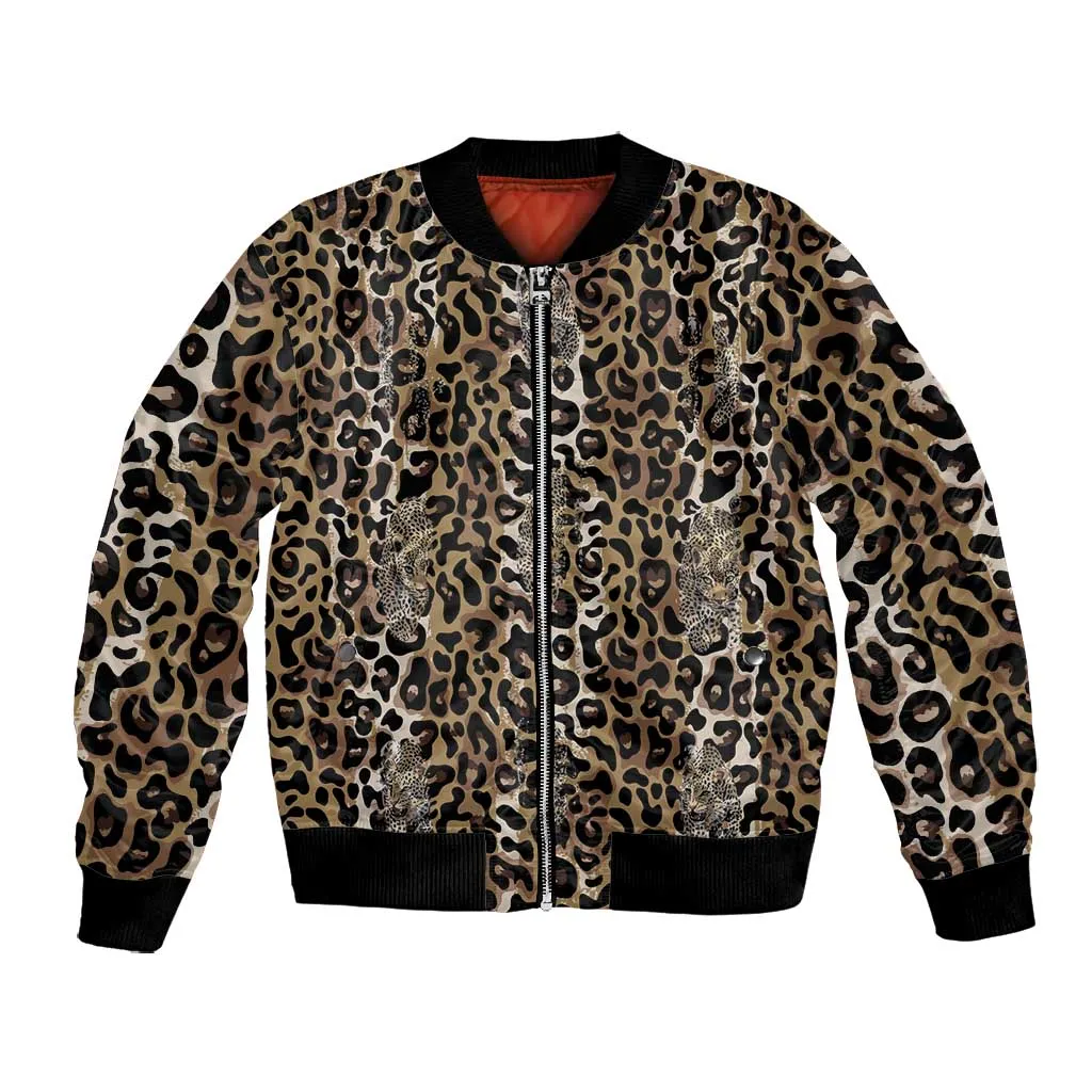 African Leopard Skin Pattern Bomber Jacket LT15