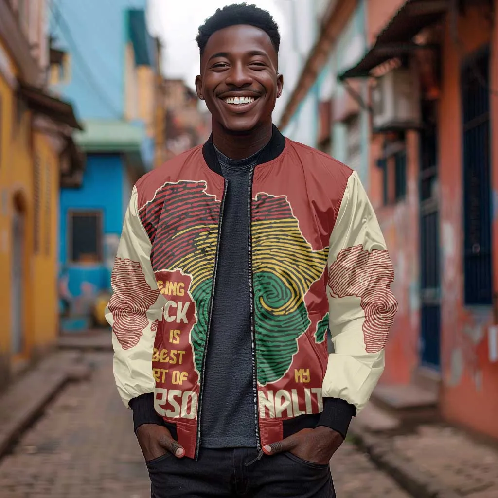 African Map Fingerprint Bomber Jacket Being Black Is The Best Part Of My Personality DT03