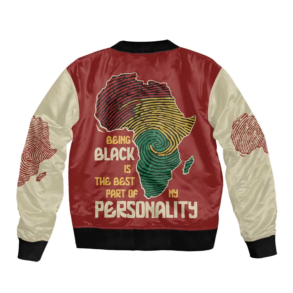 African Map Fingerprint Bomber Jacket Being Black Is The Best Part Of My Personality DT03
