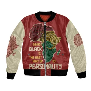 African Map Fingerprint Bomber Jacket Being Black Is The Best Part Of My Personality DT03