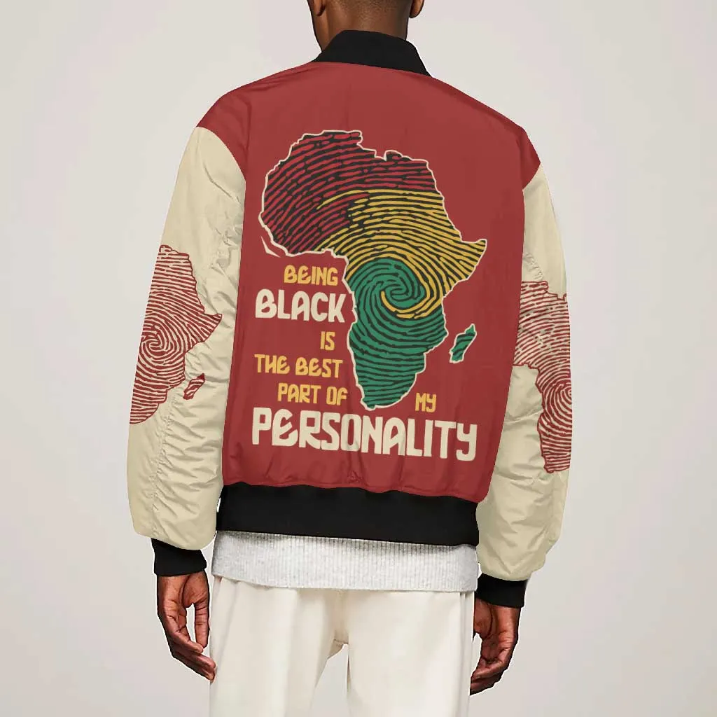 African Map Fingerprint Bomber Jacket Being Black Is The Best Part Of My Personality DT03