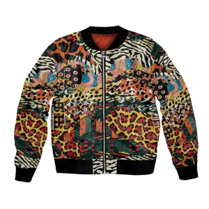 African Mixed Wild Animal Skins Bomber Jacket LT9