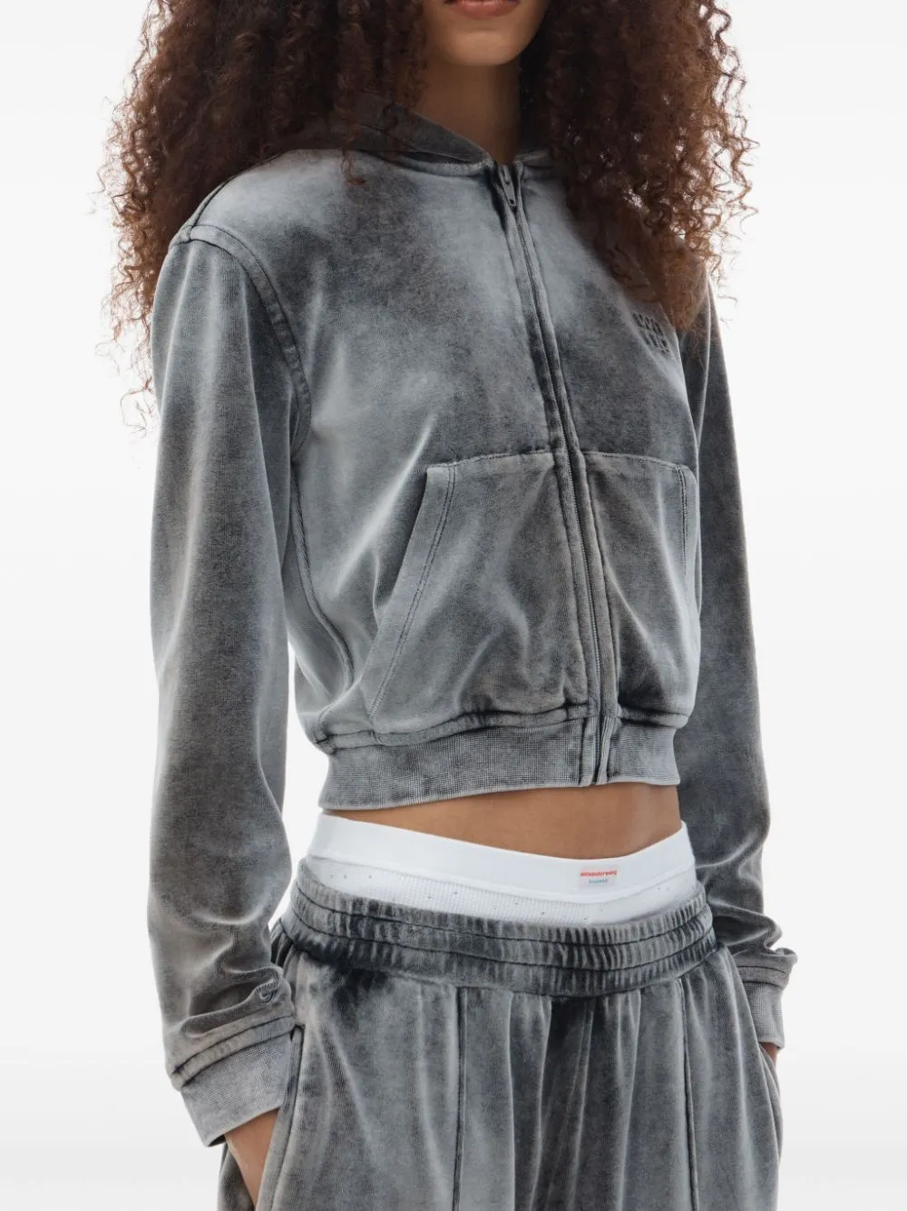 Alexander Wang Velvet Hoodie Washed Feather