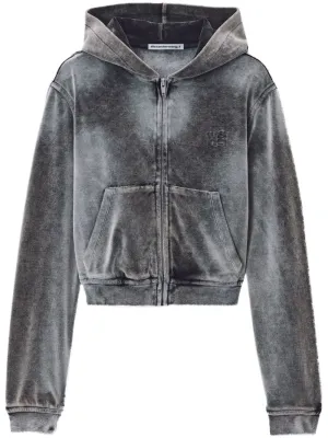 Alexander Wang Velvet Hoodie Washed Feather