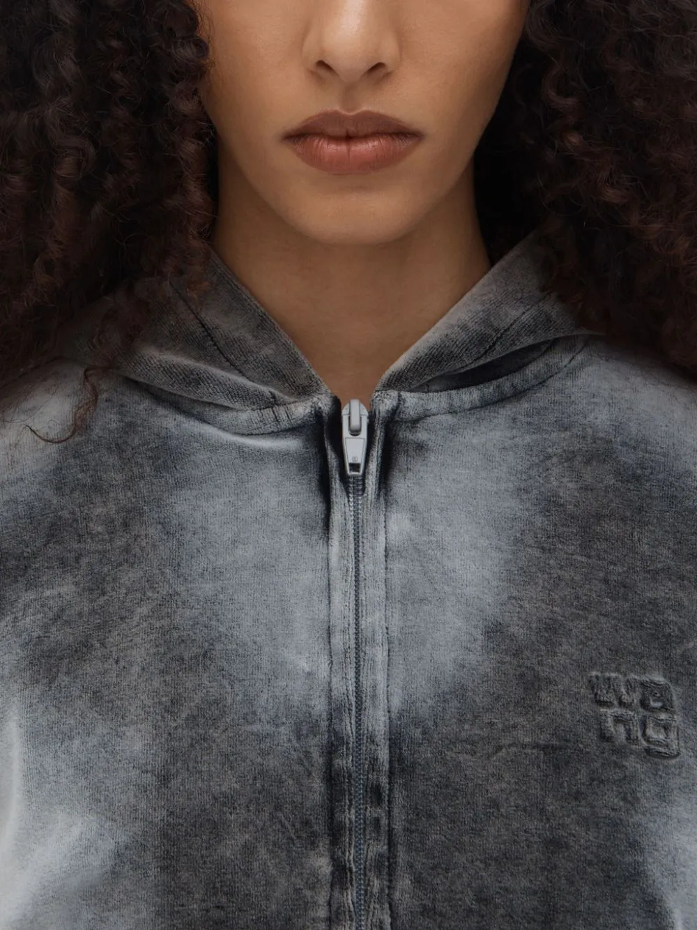 Alexander Wang Velvet Hoodie Washed Feather