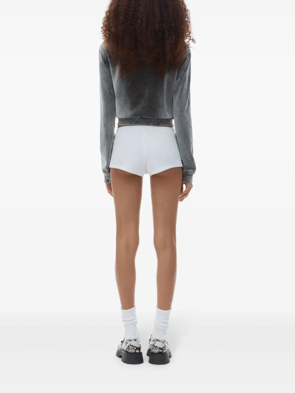 Alexander Wang Velvet Hoodie Washed Feather