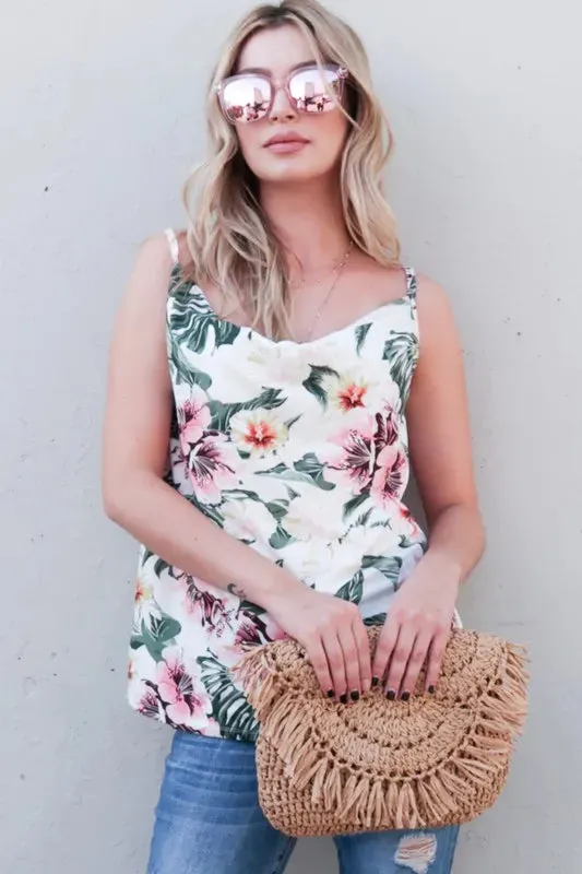 And The Why Floral Printed Casual Tank Top