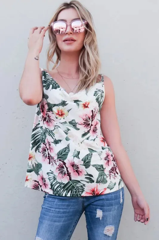 And The Why Floral Printed Casual Tank Top