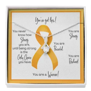 Appendix Cancer Warrior | Ribbon Necklace | Gift for Support, Fighter, Survivor