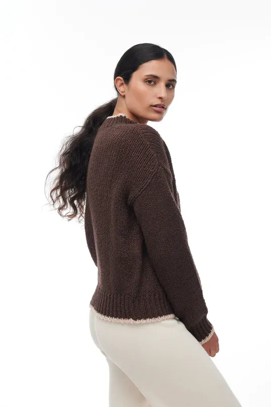 Austin Chunky Pullover In Deep Oak