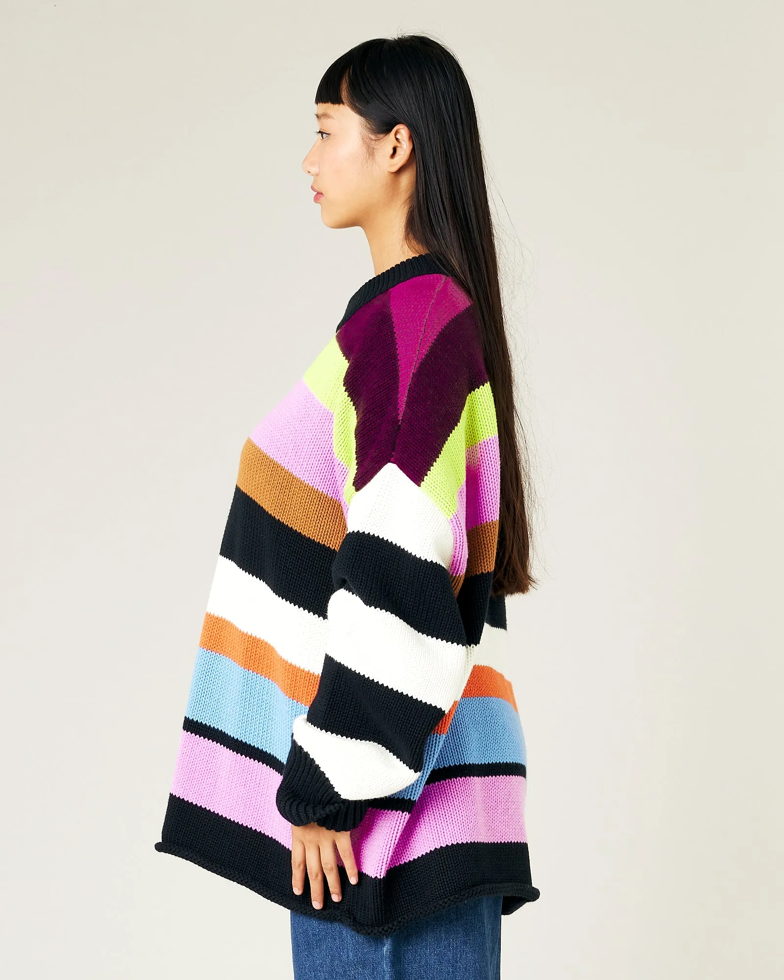 Avery Stripe Knitted Cotton Jumper