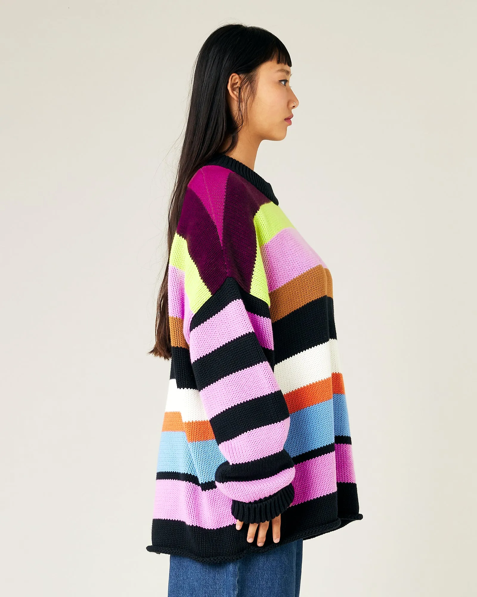 Avery Stripe Knitted Cotton Jumper