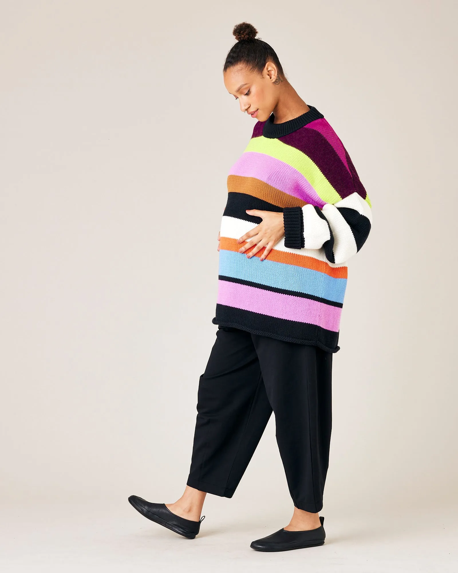 Avery Stripe Knitted Cotton Jumper