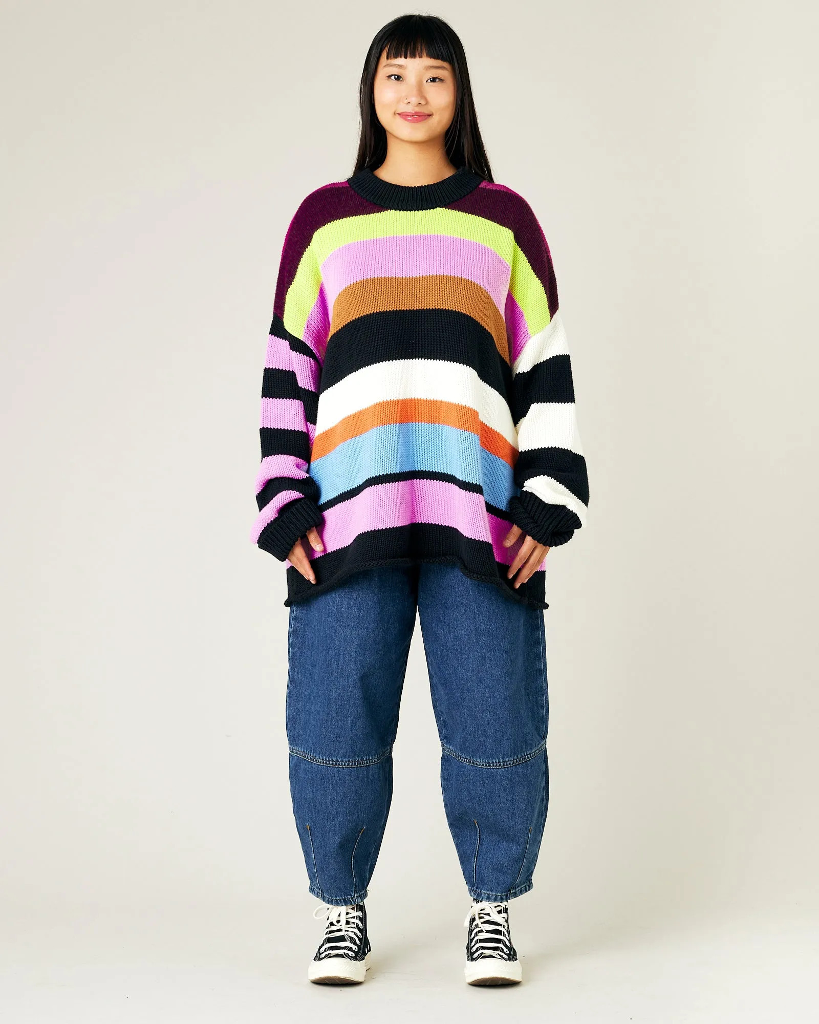 Avery Stripe Knitted Cotton Jumper