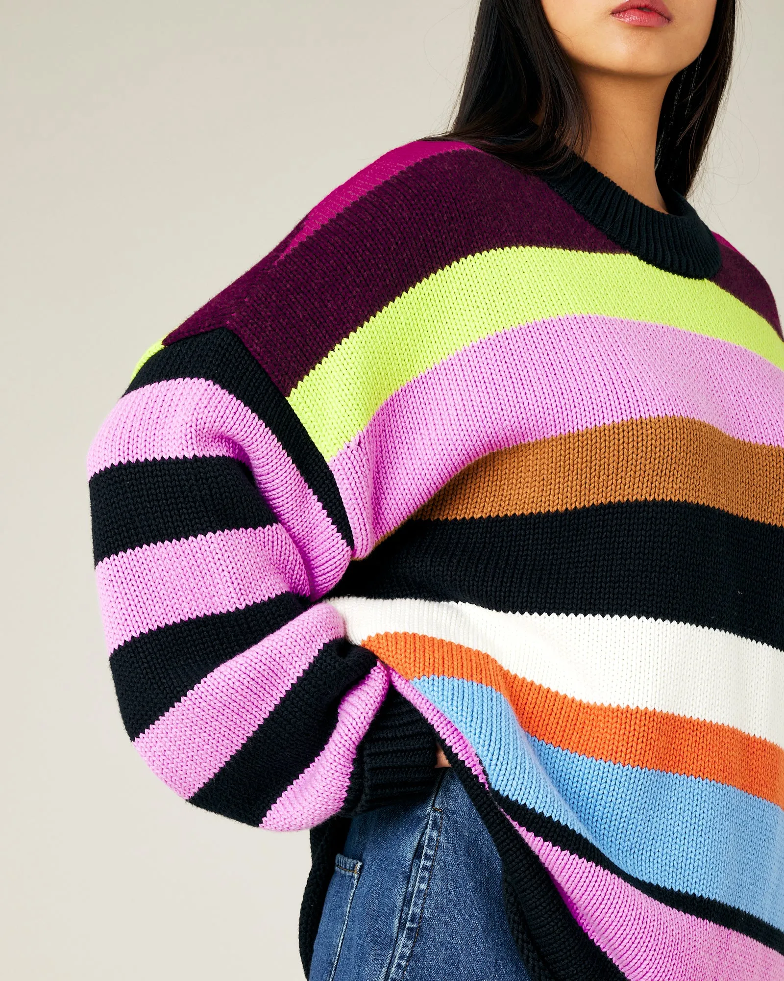 Avery Stripe Knitted Cotton Jumper