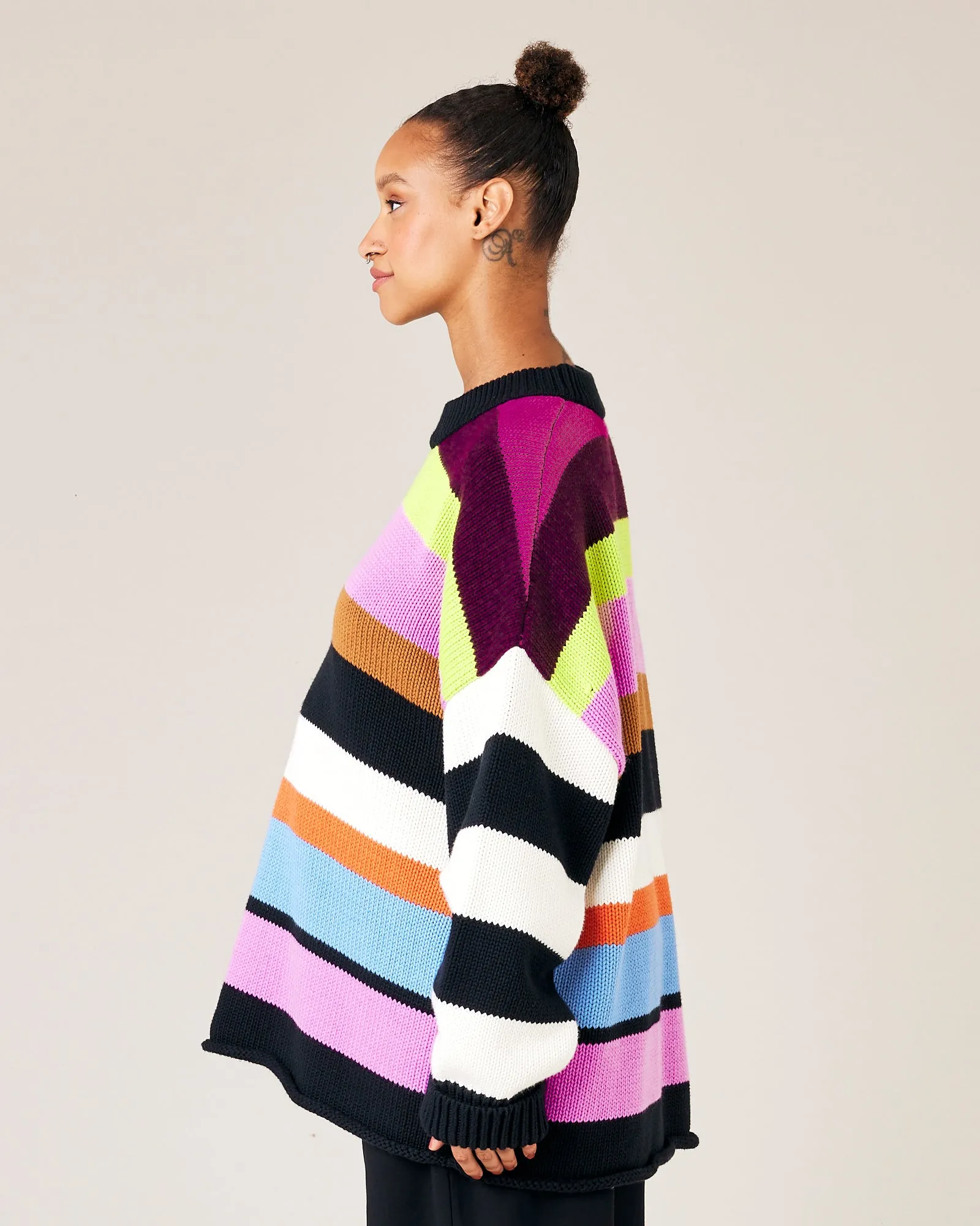 Avery Stripe Knitted Cotton Jumper