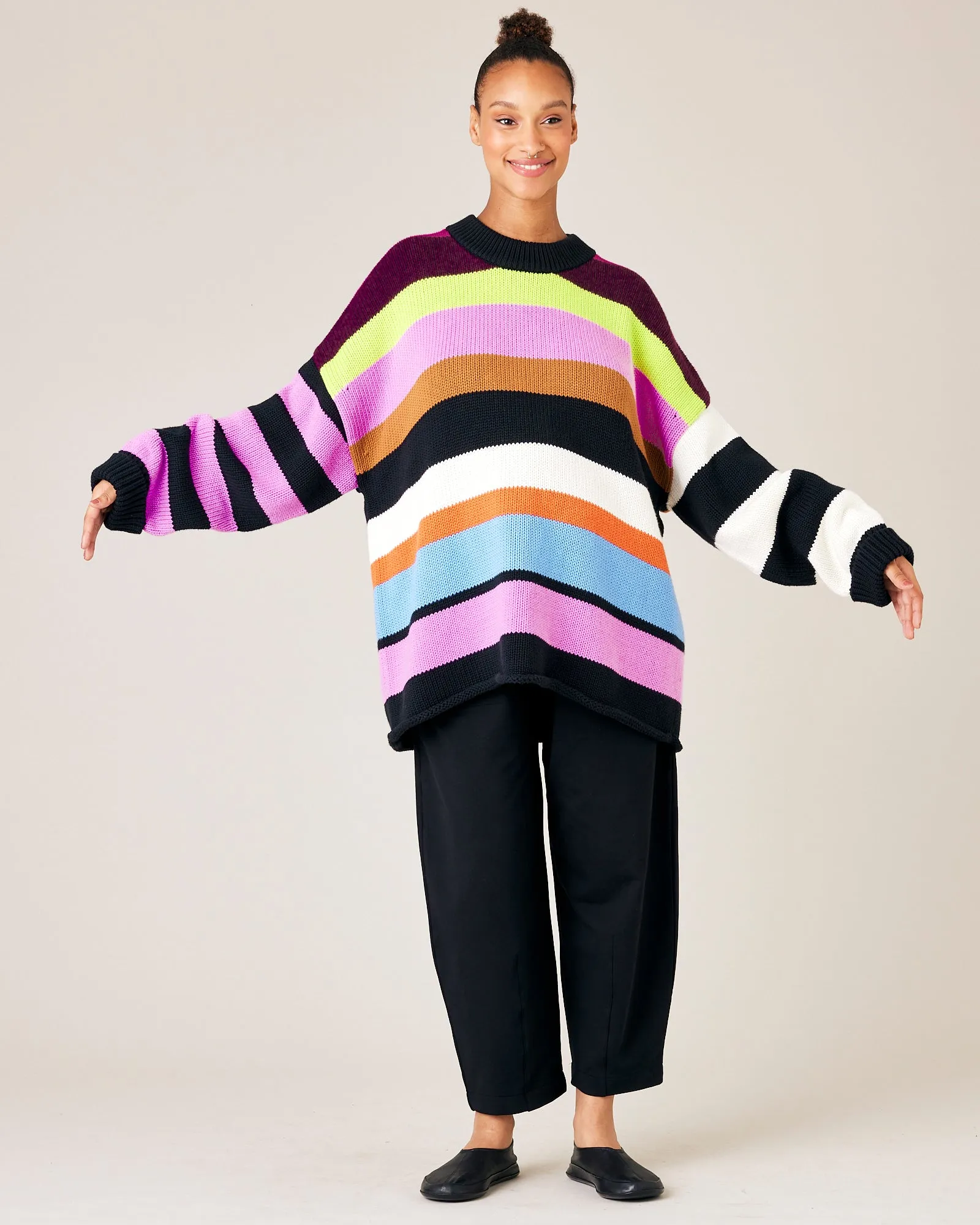 Avery Stripe Knitted Cotton Jumper