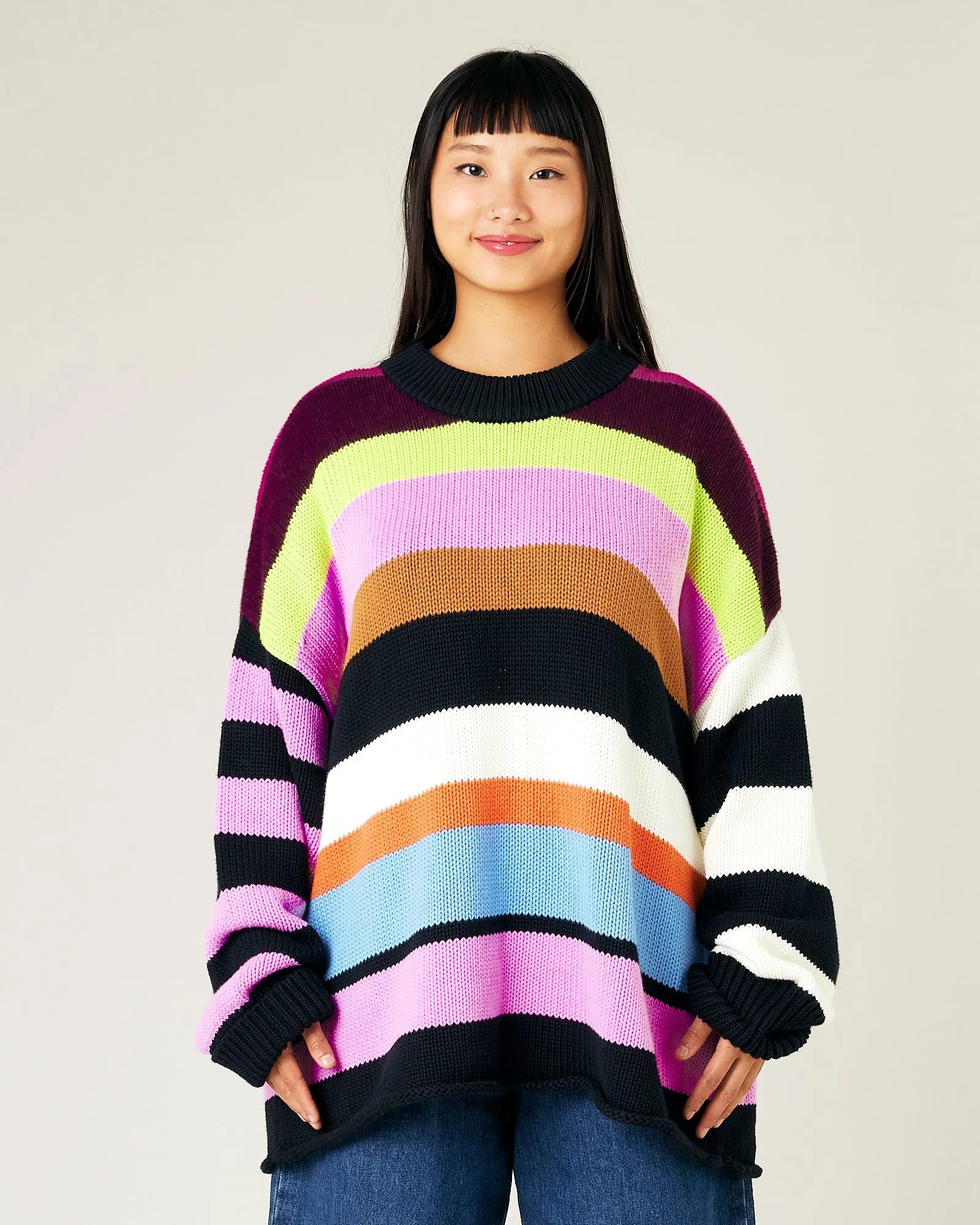 Avery Stripe Knitted Cotton Jumper