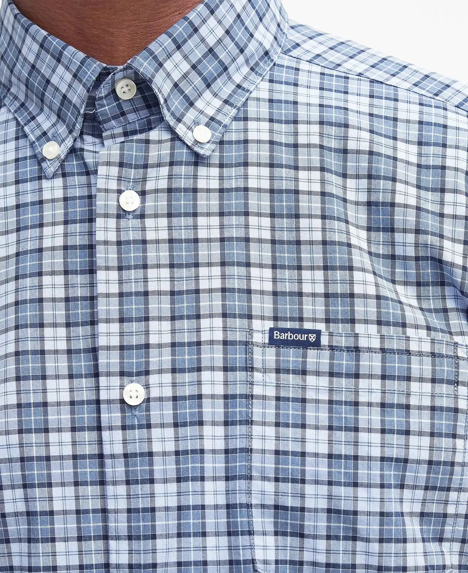 Barbour Mens Lomond Tailored Shirt Berwick Blue Tartan