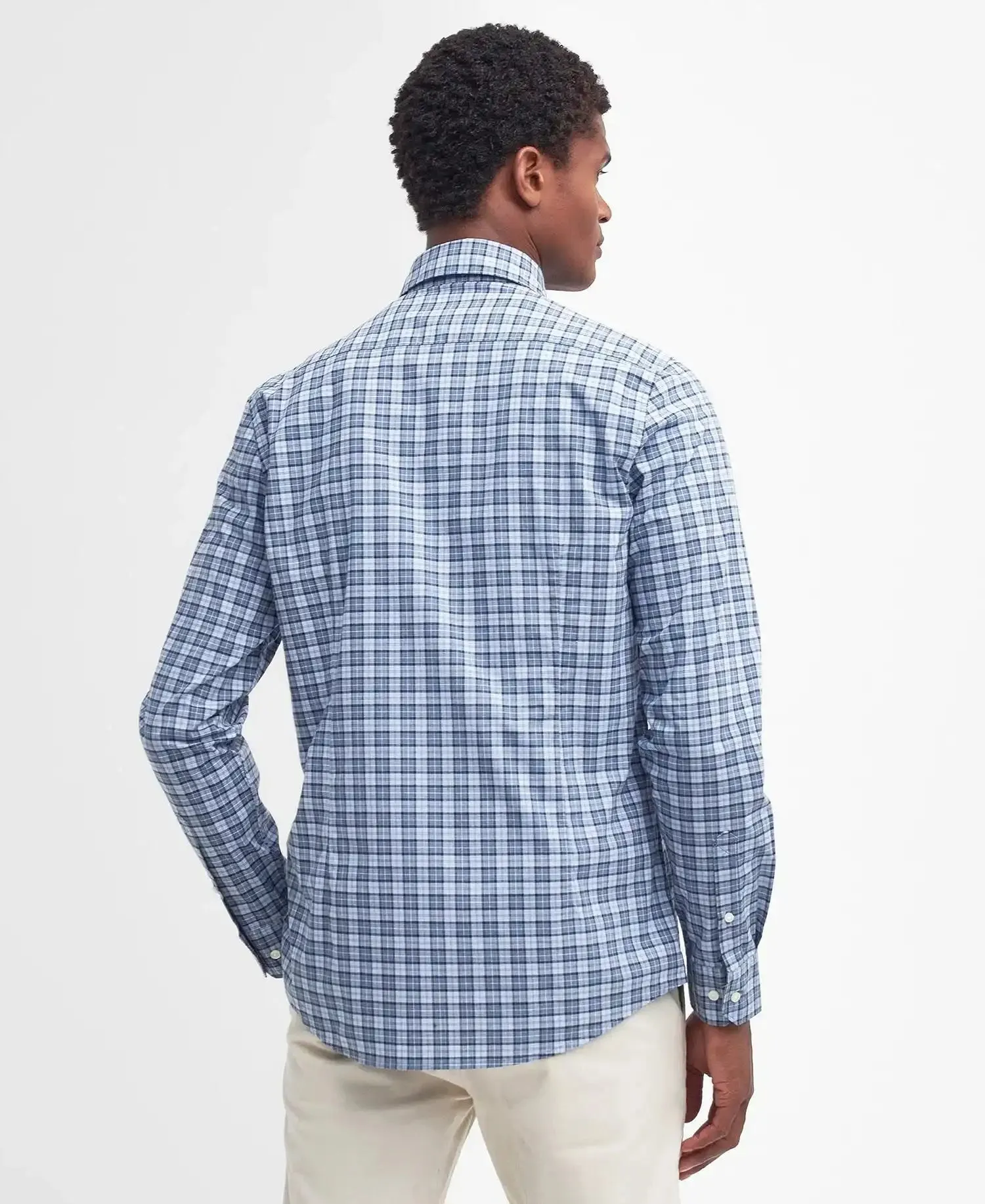 Barbour Mens Lomond Tailored Shirt Berwick Blue Tartan