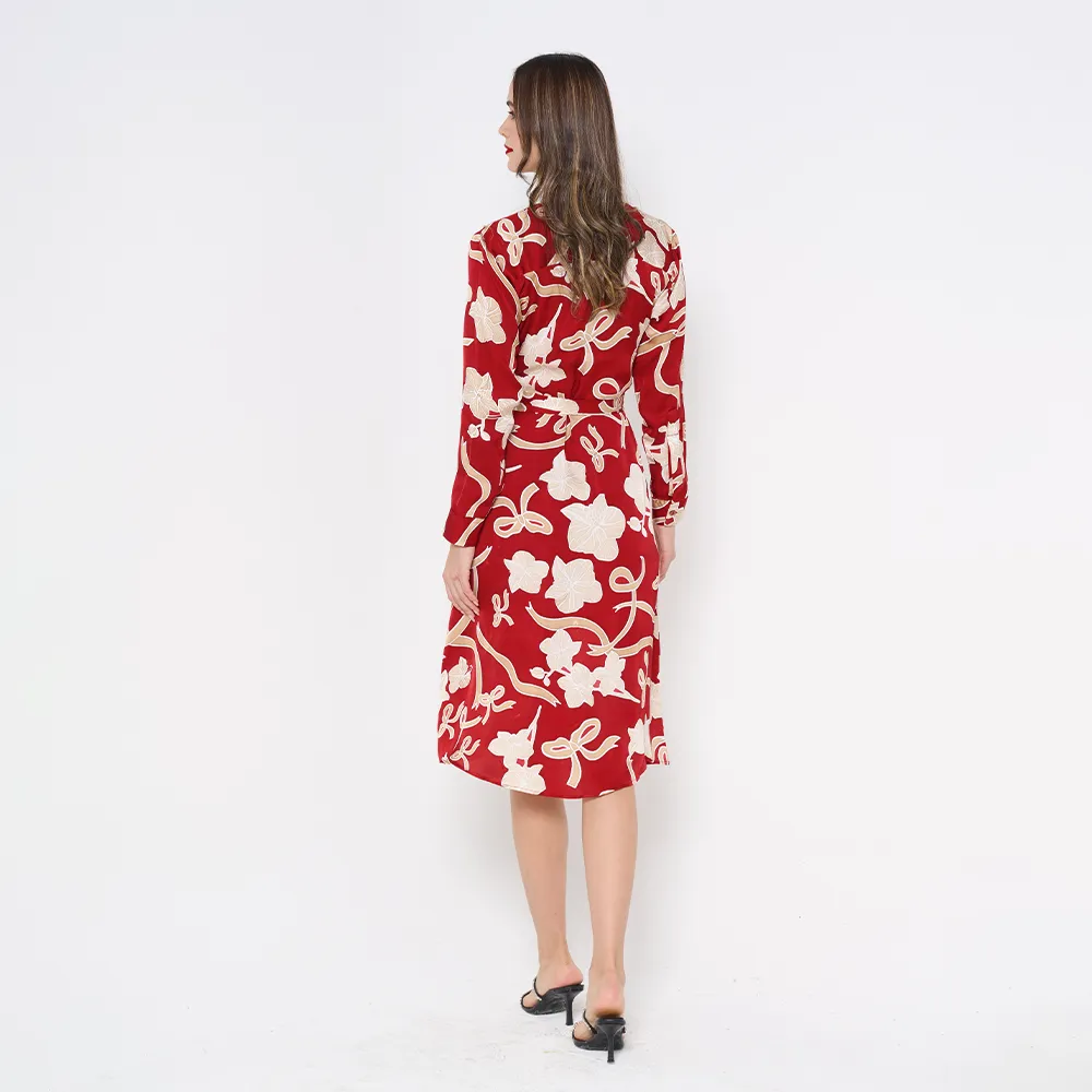Batik Long Shirt Dress (Silk Cotton) - Ruby Fleur