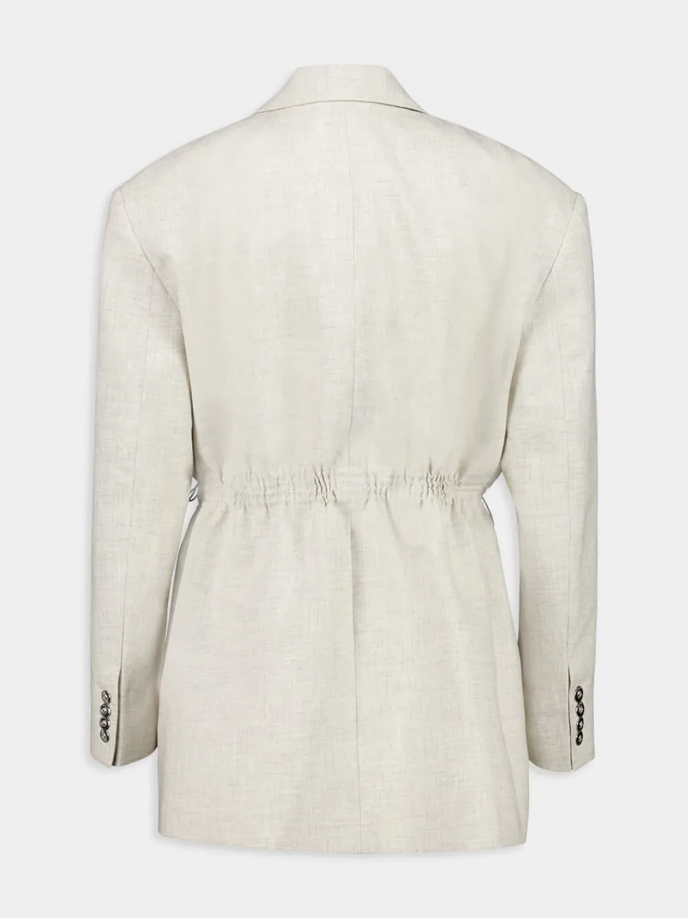 Beige Mottled Wool Blazer