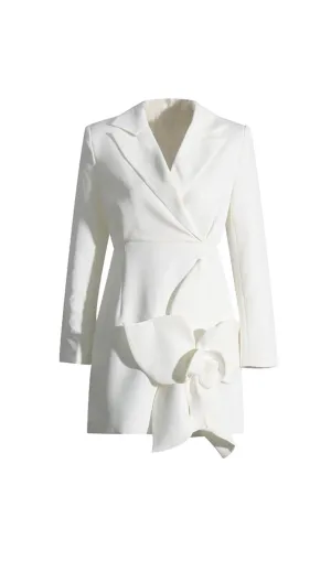 bernice Forina Flower Blazer Dress in white